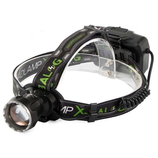 LED galvas lukturītis XHP160 ar tālummaiņas funkciju, powerbank funkciju