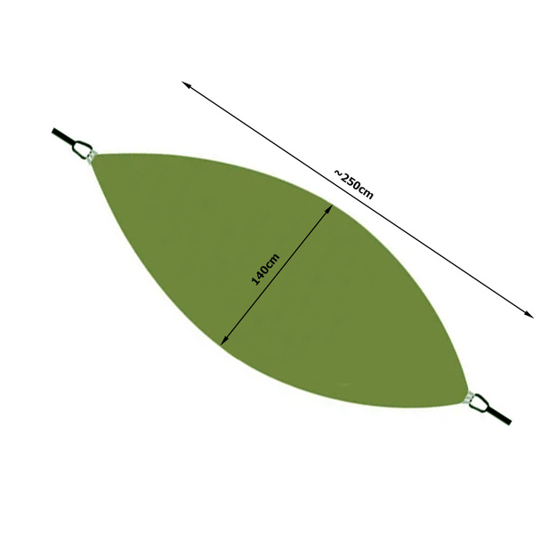 Tūrisma &scaron;ūpuļtīkls ar moskītu tīklu kempingam, karājas virve, soma, gaismas pārsegs
