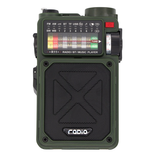 Tūrisma radio ar lukturi, ģeneratoru un 4000mAh ārējo akumulatoru (power bank)