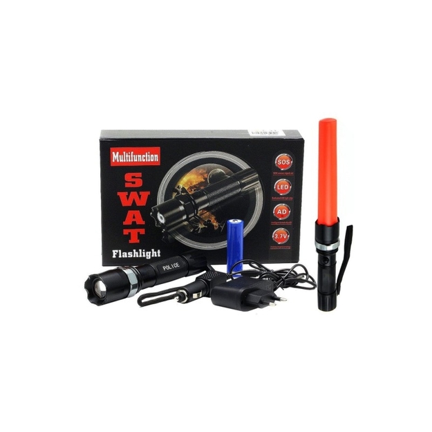 Uzlādējams lukturītis, fokusējams ar SOS adapteri