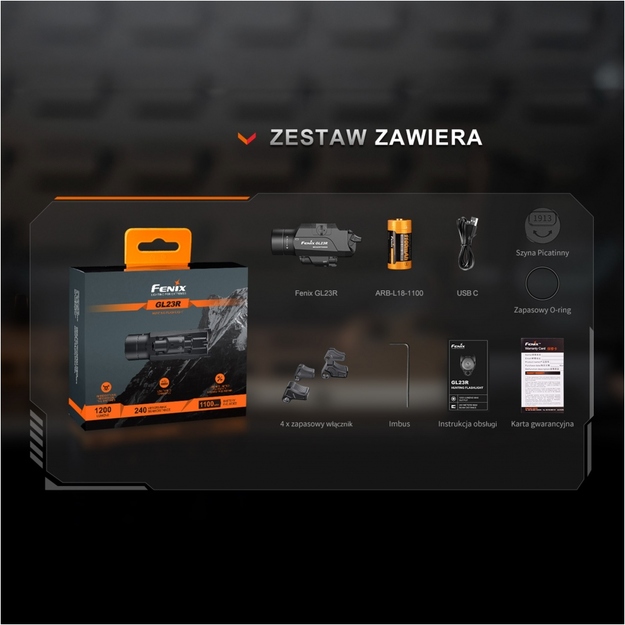 Fenix ​​GL23R pistol flashlight