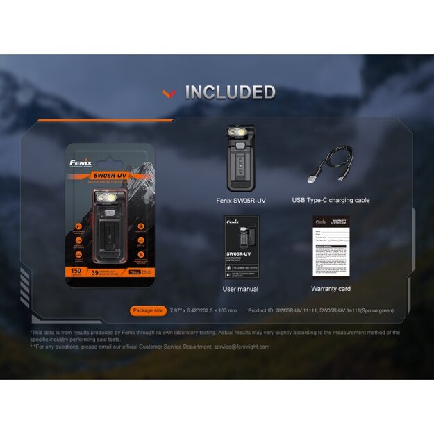 Fenix SW05R-UV Balts un UV LED Zibspuldze