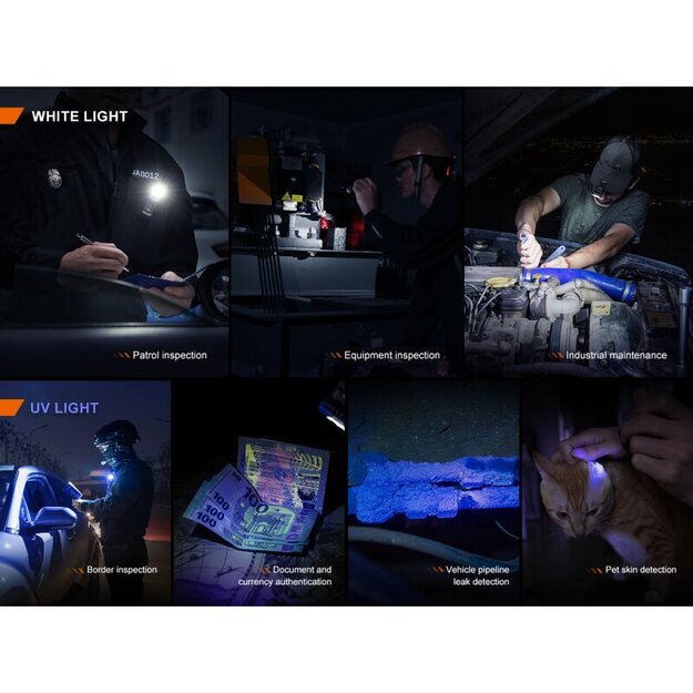 Fenix SW05R-UV Balts un UV LED Zibspuldze