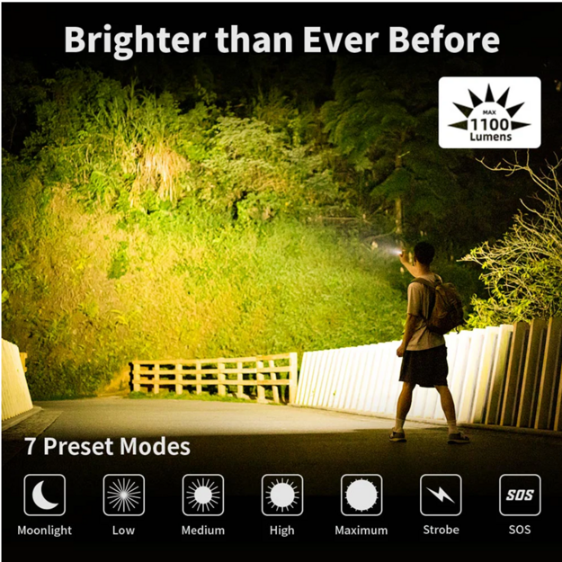 Wuben X0 mini flashlight 1100lm Titanium Version Green