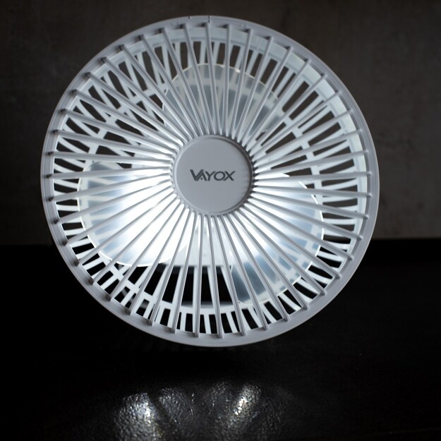 Vayox galda uzlādējamais ventilators ar apgaismojumu 6xSMD VA0337W Balts