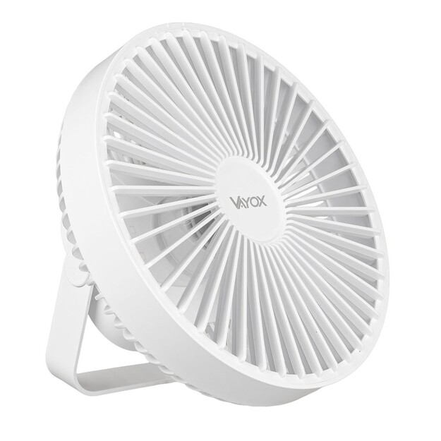 Vayox galda uzlādējamais ventilators ar apgaismojumu 6xSMD VA0337W Balts