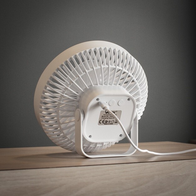 Vayox galda uzlādējamais ventilators ar apgaismojumu 6xSMD VA0337W Balts