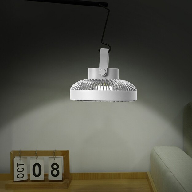 Vayox galda uzlādējamais ventilators ar apgaismojumu 6xSMD VA0337W Balts