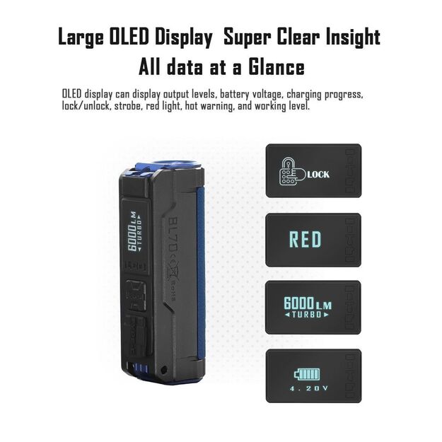 IMALENT BL70 jaudīgs EDC lukturītis 6000lm