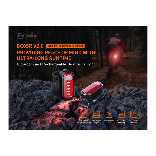 Rechargeable bicycle rear light Fenix BC05R V2.0