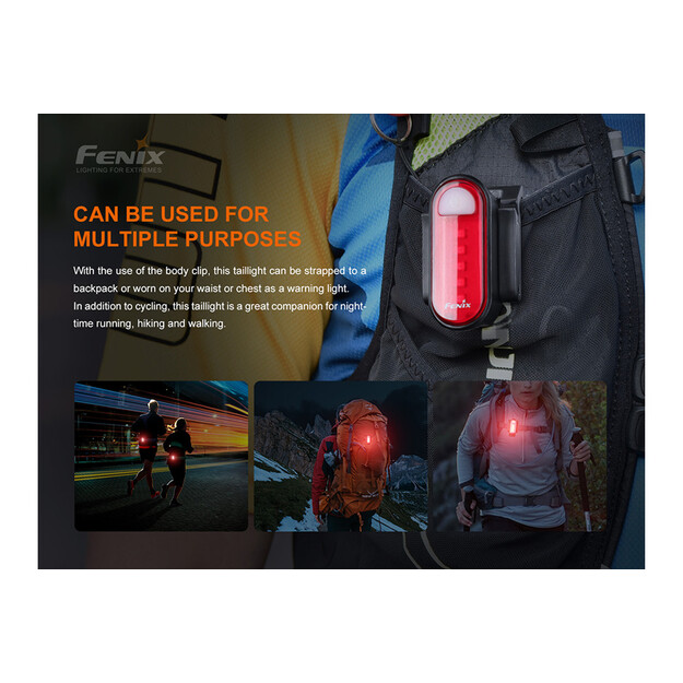 Rechargeable bicycle rear light Fenix BC05R V2.0