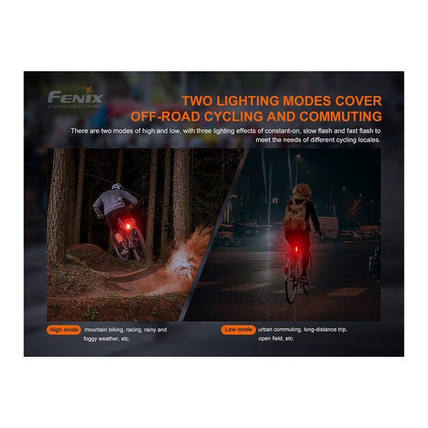 Rechargeable bicycle rear light Fenix BC05R V2.0