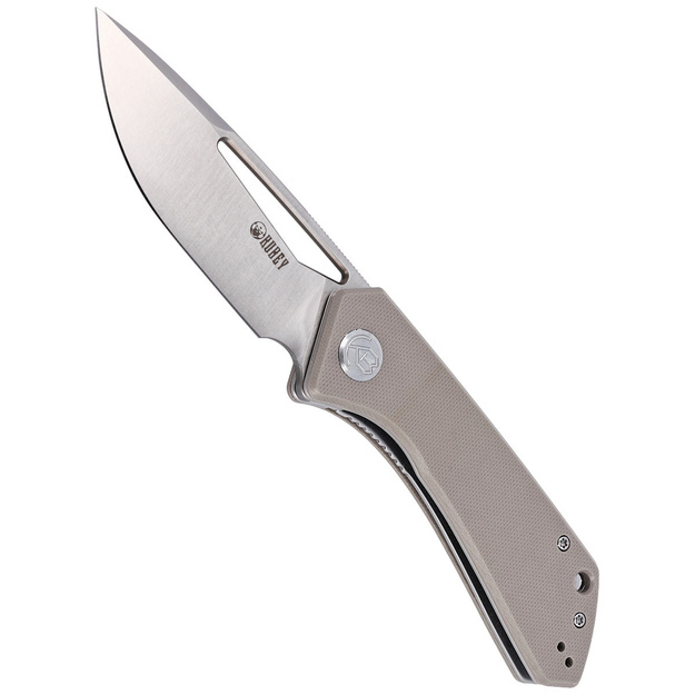 Kubey Thalia folding knife Tan G10, Satin D2 (KU331F)
