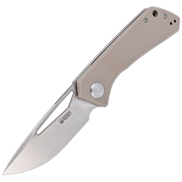 Kubey Thalia folding knife Tan G10, Satin D2 (KU331F)