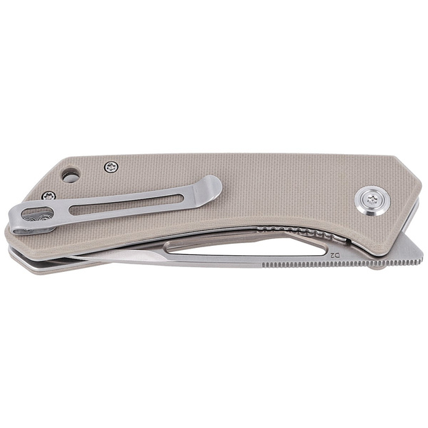 Kubey Thalia folding knife Tan G10, Satin D2 (KU331F)