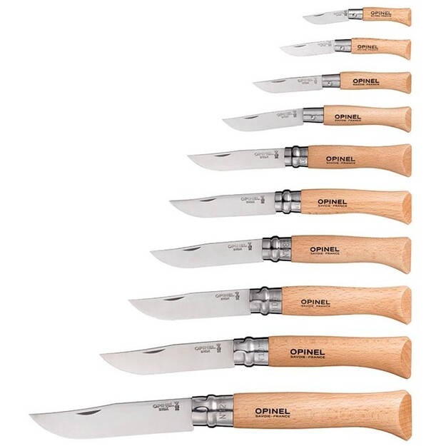 Opinel knife set in a box, 10 pcs. 02-12, INOX stainless steel