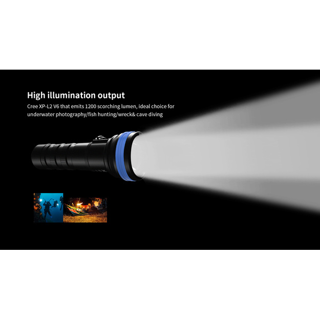 XTAR D06 1200lm flashlight for diving