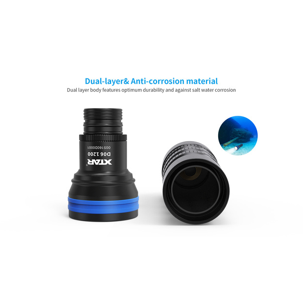 XTAR D06 1200lm flashlight for diving
