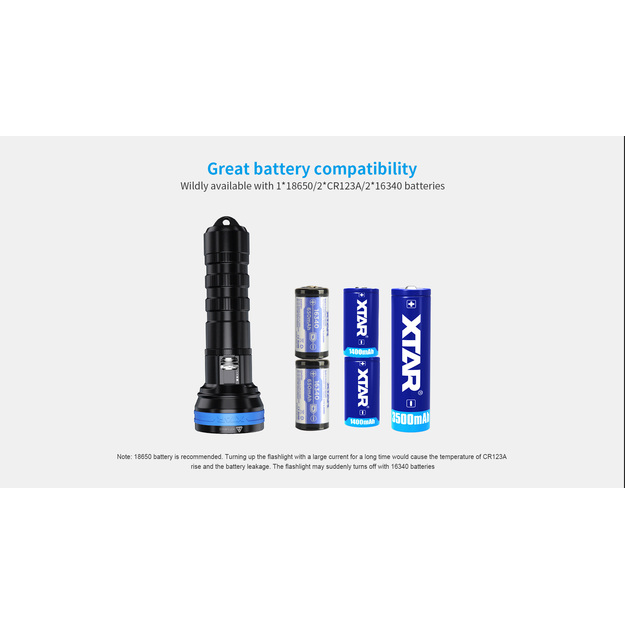 XTAR D06 1200lm flashlight for diving