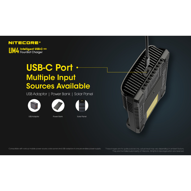 Nitecore UM4 USB lādētājs