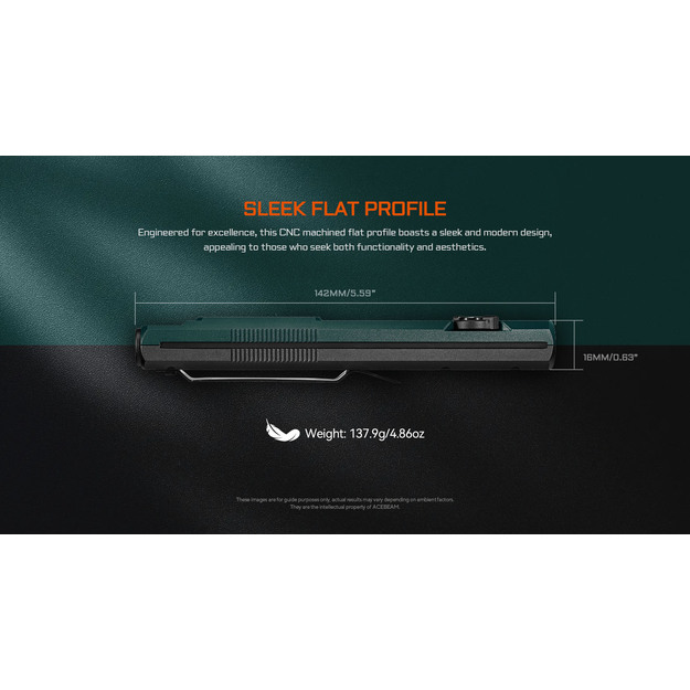 AceBeam UC25 Vairāku gaismu taktiskais EDC lukturītis Melns