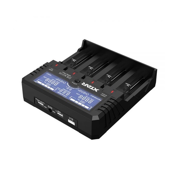 XTAR VP4L Plus DRAGON 18650/26650 Li-ION/Ni-MH lādētājs, 4&nbsp;kanāli, maiņstrāvas/līdzstrāvas baro&scaron;anas avots