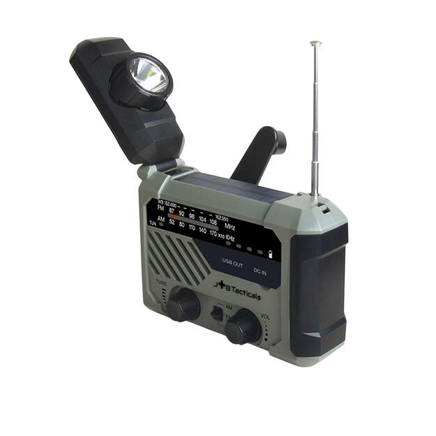 Avārijas radio ar lukturi, LED lampu un 2000 mAh ārējo akumulatoru