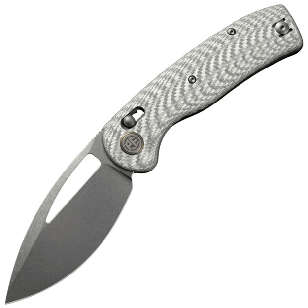 Складной нож &laquo;Окаменевшая рыба-гадюка&raquo; из белого саржевого углеродного волокна PFP13WCW