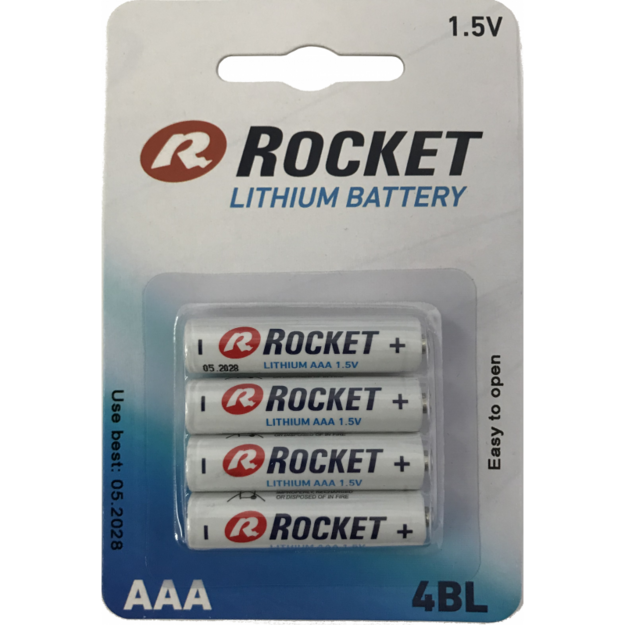 AAA baterijas Rocket Lithium, 4 gab.