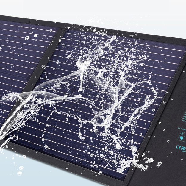 Choetech SC009-V2 saliekams saules lādētājs, 100 W, USB-C / 2 x USB-A, PD QC, melns