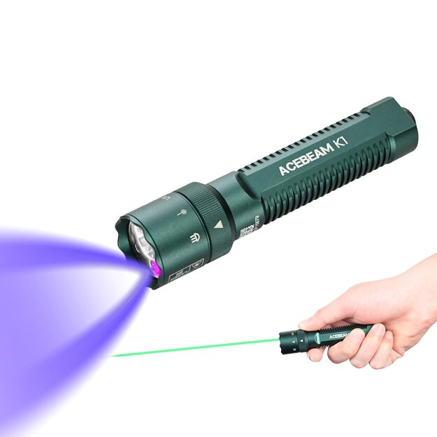 Acebeam K1 фонарь с УФ-светом и лазерной указкой, green