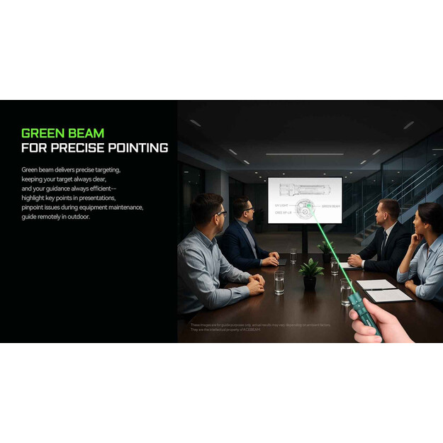 Acebeam K1 фонарь с УФ-светом и лазерной указкой, green
