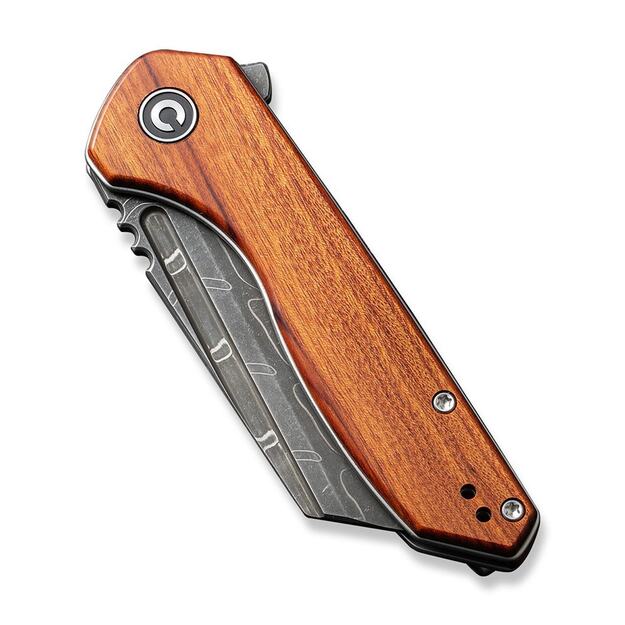 Civivi ExOne Guibourtia Wood, Damascus by Brian Brown folding knife (C23036-DS1)