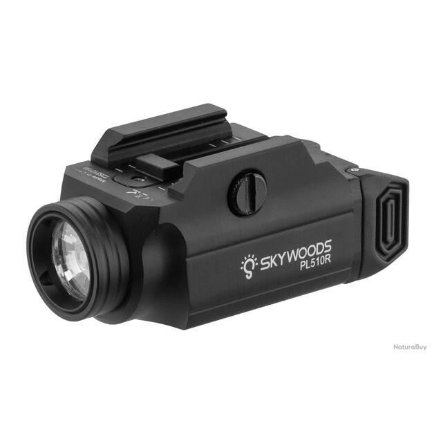Skywoods PL510R Tactical Flashlight with Red Laser, 510lm