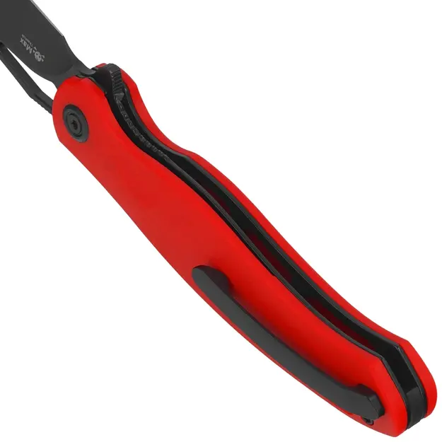 Kubey Drake Folding Knife, Red G10, Black Finished 14C28N, Designer Maksim Tkachuk (KU239H)