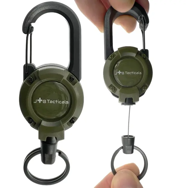 JB Tacticals taktiskais retraktors 75,5 cm ar karabīni &ndash; JB01, zaļ&scaron;