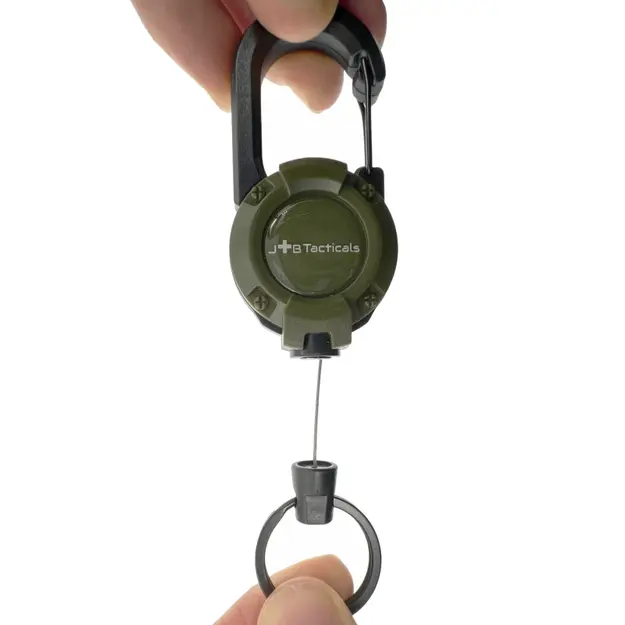 JB Tacticals taktiskais retraktors 75,5 cm ar karabīni &ndash; JB01, zaļ&scaron;