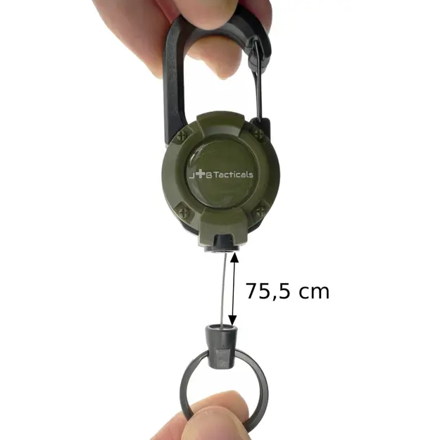 JB Tacticals taktiskais retraktors 75,5 cm ar karabīni &ndash; JB01, zaļ&scaron;
