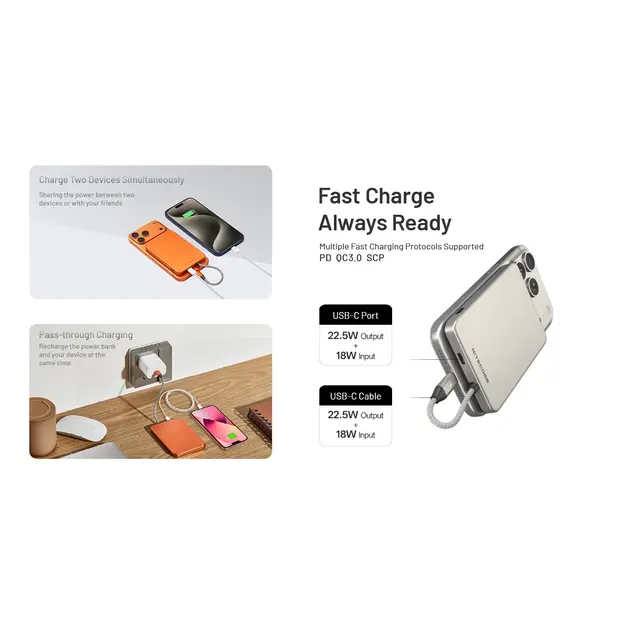 Nitecore ārējais akumulators (Powerbank) POCKET5 &ndash; 5000mAh pelēks