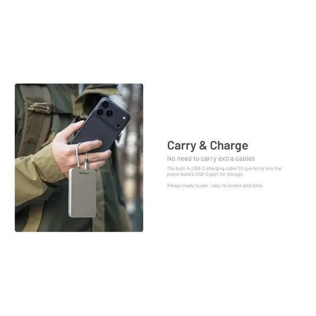 Nitecore ārējais akumulators (Powerbank) POCKET5 &ndash; 5000mAh pelēks