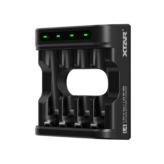 Lādētājs Xtar L4 AA / AAA Li-ion 1,5 V / NiMH + Xtar R6 / AA 1,5 V Li-ion 2500 mAh akumulators - 4 gab.