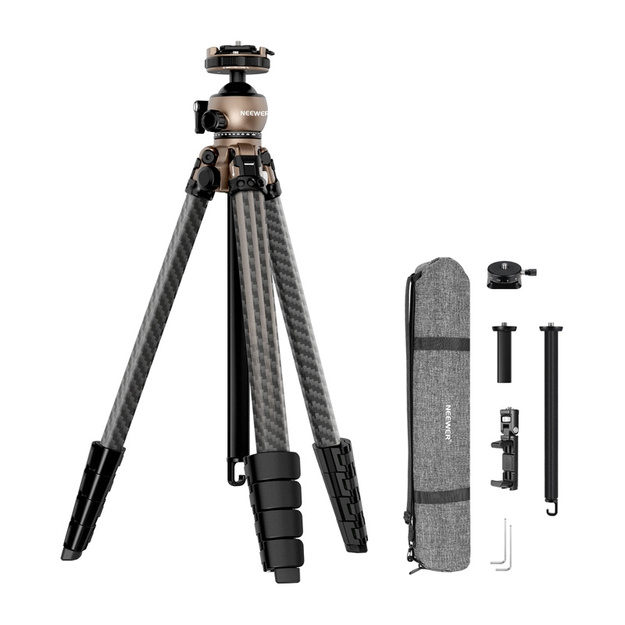 NEEWER CARBON FIBER TRAVEL TRIPOD, WITH 360&deg;