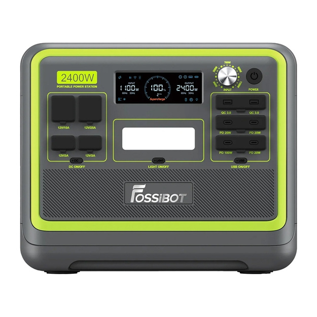 Pārnēsājamā elektrostacija FOSSIBOT F2400, 2400W (zaļa)