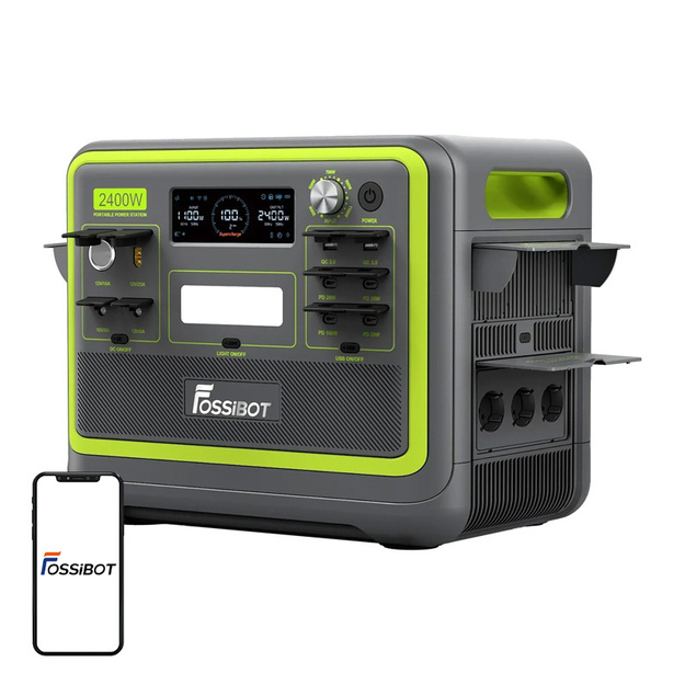 Pārnēsājamā elektrostacija FOSSIBOT F2400, 2400W (zaļa)