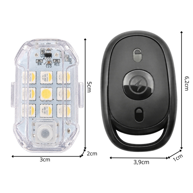 LED RGB stroboskopiskās gaismas ar tālvadības pulti &ndash; 2 GAB. KOMPLEKTS