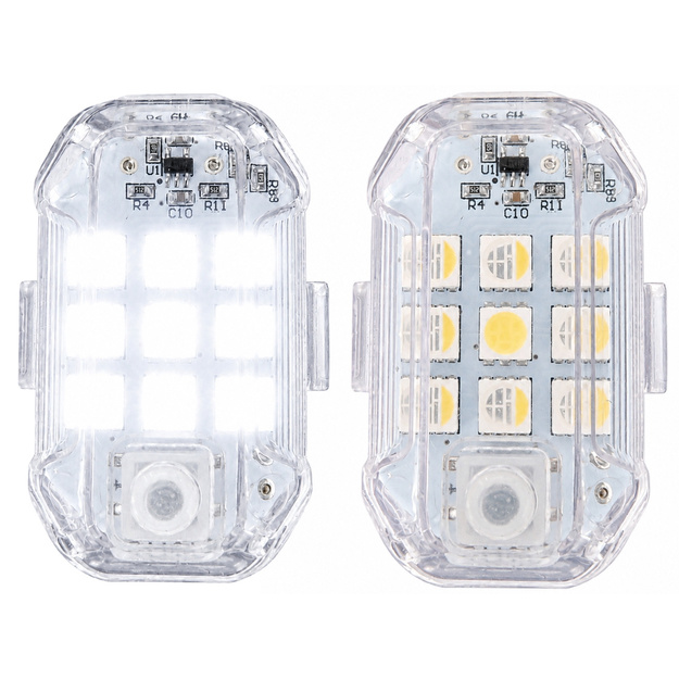 LED RGB stroboskopiskās gaismas ar tālvadības pulti &ndash; 2 GAB. KOMPLEKTS