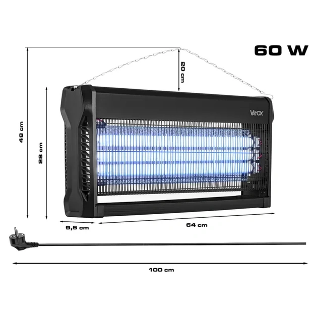 Pro sērijas IKL-60 W VAYOX insekticīda lampa 60 W