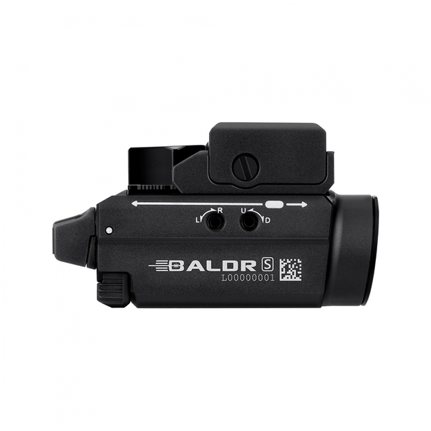 Olight BALDR S flashlight on pistol, rechargeable