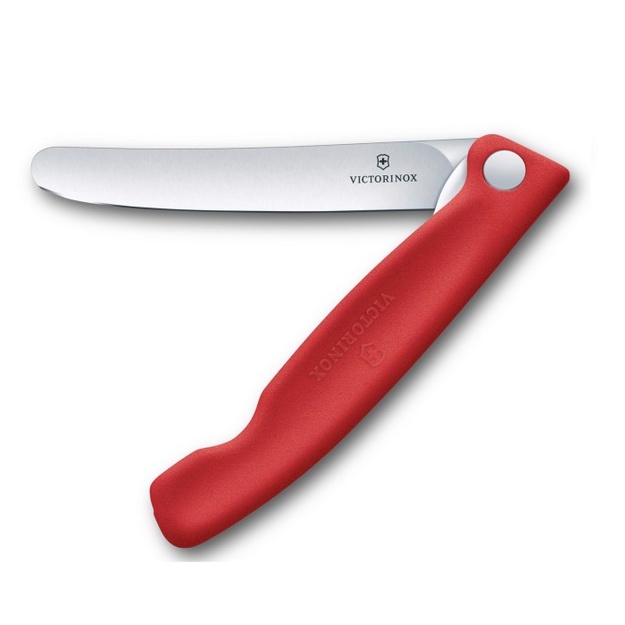 Victorinox красный складной кухонный нож - гладкое лезвие с закругленным концом (6.7801.FC1)