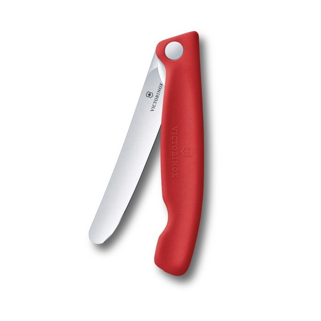 Victorinox красный складной кухонный нож - гладкое лезвие с закругленным концом (6.7801.FC1)